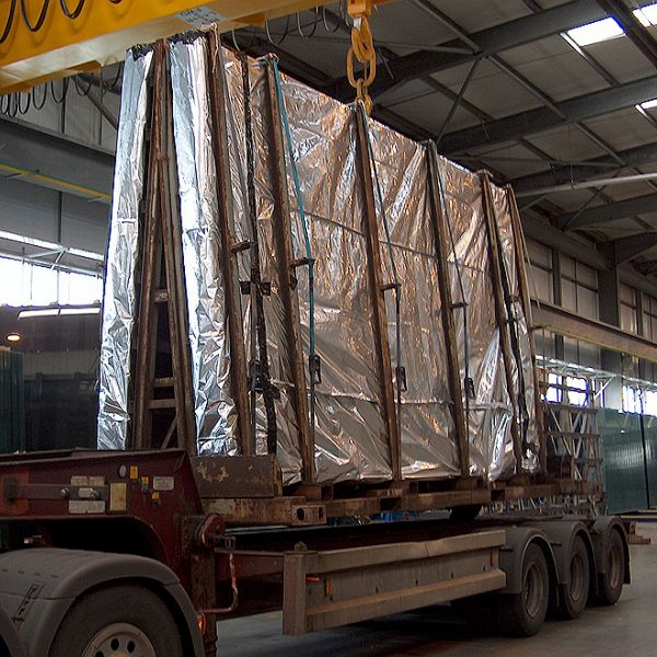 extensive aluminium packaging for transport